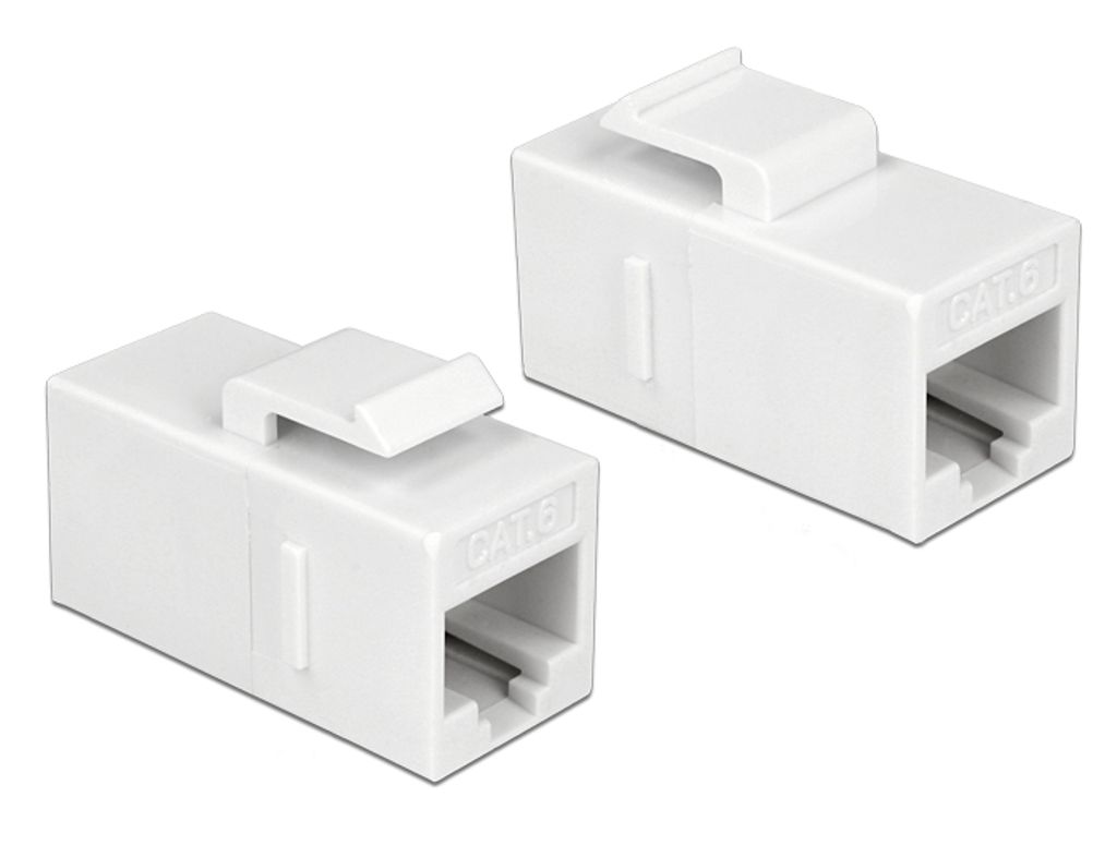 Delock Keystone-moduuli RJ45 - RJ45 Cat.6 UTP - valkoinen