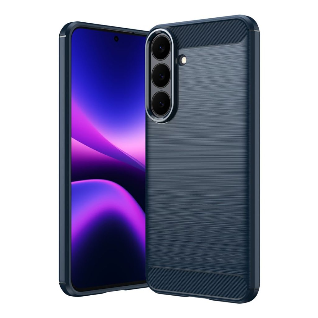 Samsung Galaxy S26 FE deksel med karbonfibertekstur – blå