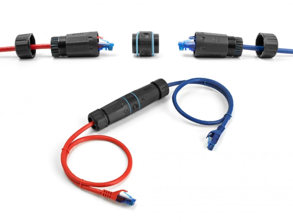 Delock Kabelkoppling RJ45 hona till hona Cat.6A – vattentät