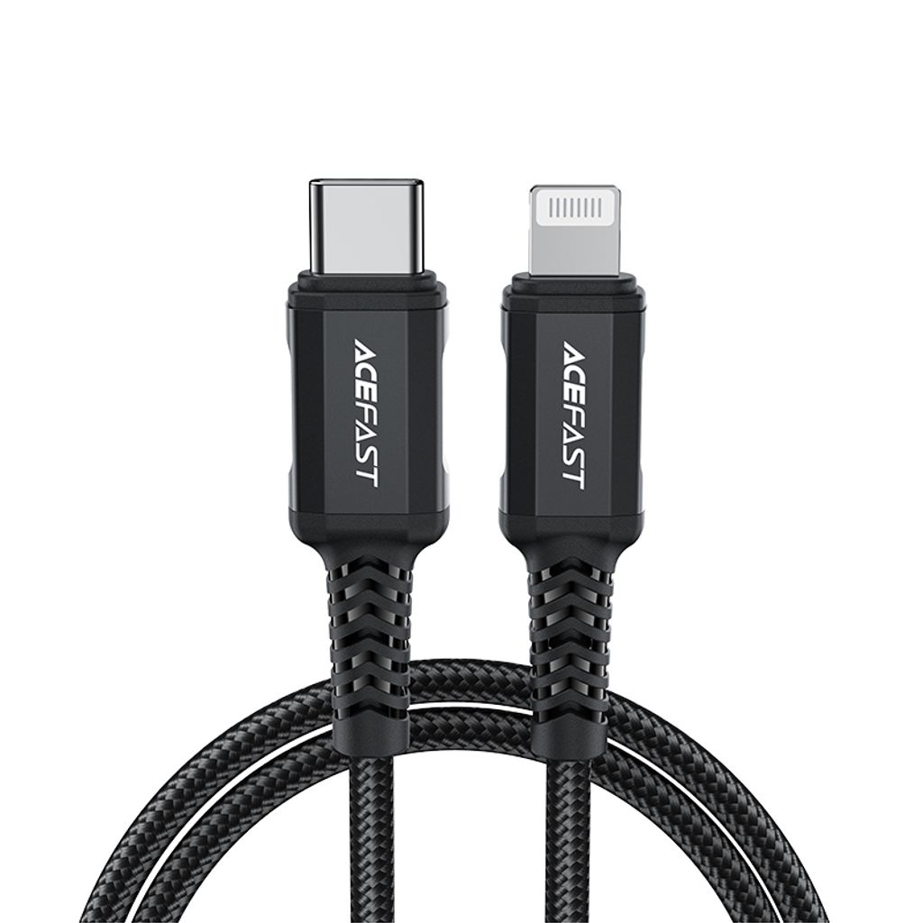 Acefast C4-01 Lightning til USB-C PD kabel 30W 1.8m sort