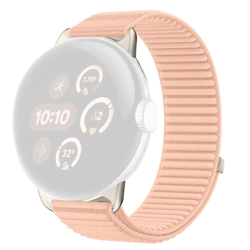 Google Pixel Watch 4 45 mm jne. Kellonranneke Nylon - Vaaleanpunainen