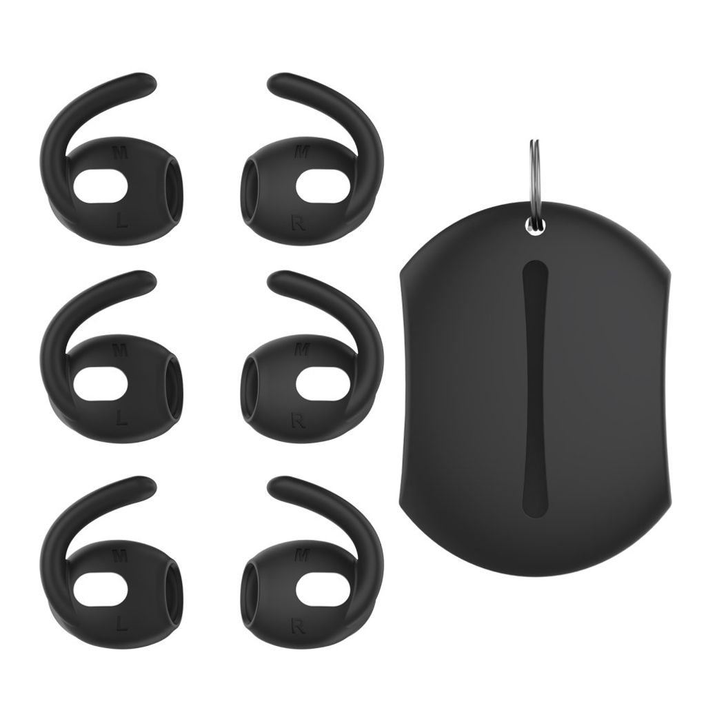 AHASTYLE Apple AirPods Pro 3 Ørekroge 3 Par, størrelse M og Cover - Sort