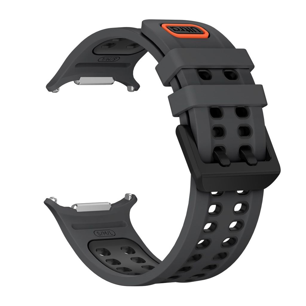 Samsung Galaxy Watch Ultra/Ultra2 Tofarget silikon klokkerem med dobbel spenne - Svart
