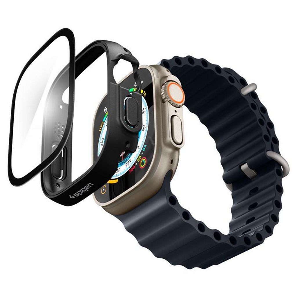 Spigen Apple Watch Ultra 4/3/2/1 49mm kuori Thin Fit 360 - Musta