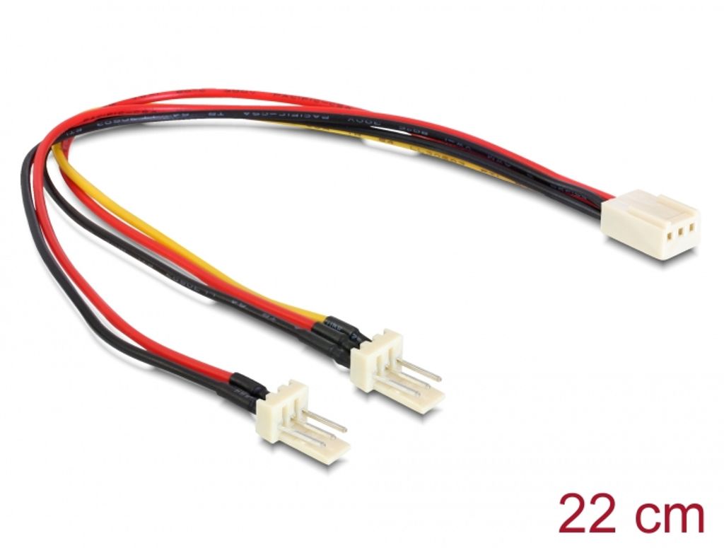 Delock Molex 3-pin naaras - 2 x Molex 3-pin uros (tuuletin) 22 cm