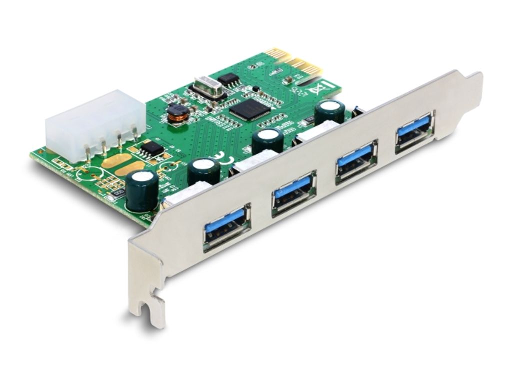 Delock PCI Express-kort til 4x USB-A hun 5 Gbps – Sort