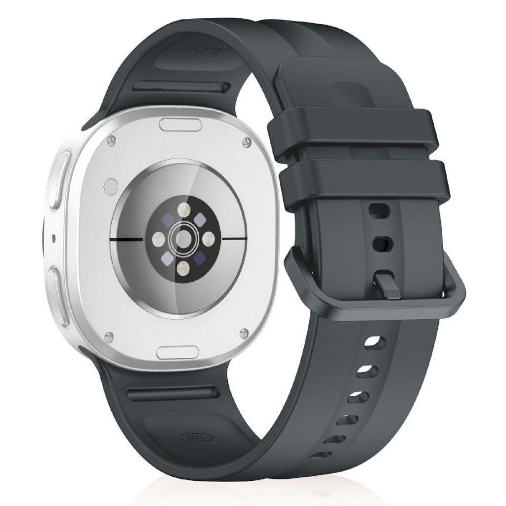 Samsung Galaxy Watch9/8/8 Classic Ensfarget silikon klokkerem S - Mørkgrå