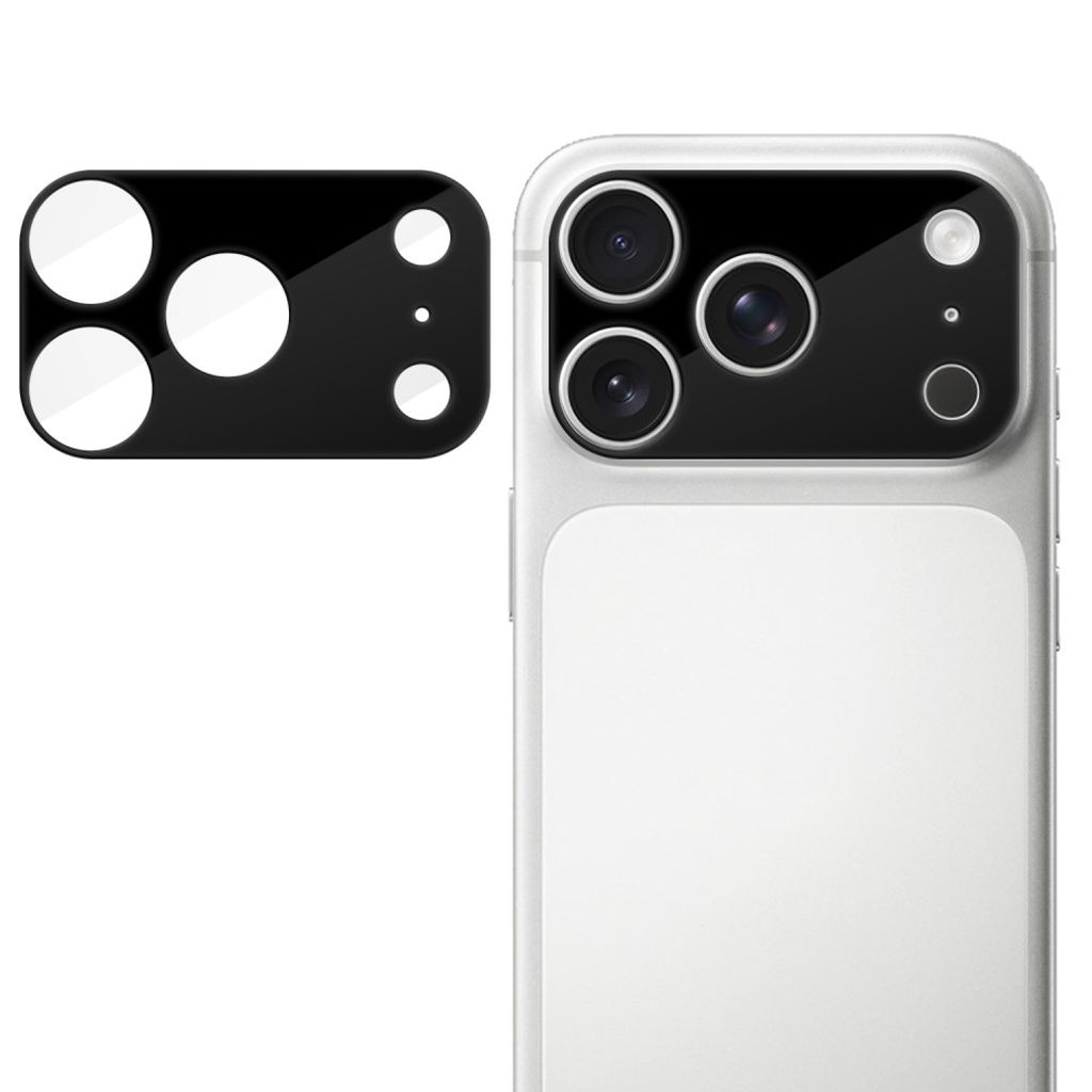 iPhone 18 Pro Linsskydd Full Cover Härdat Glas HD AR - Svart