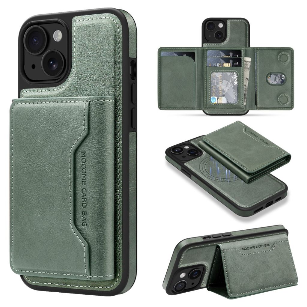 iPhone 15 Wallet Case MagSafe Compatible – Dark Green