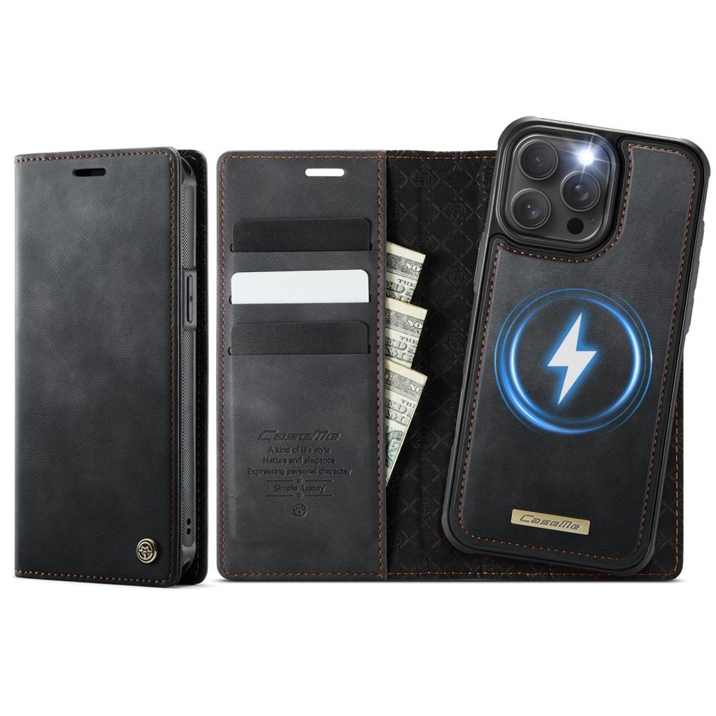 iPhone 14 Pro Max Wallet Cover MagSafe Compatible - Black