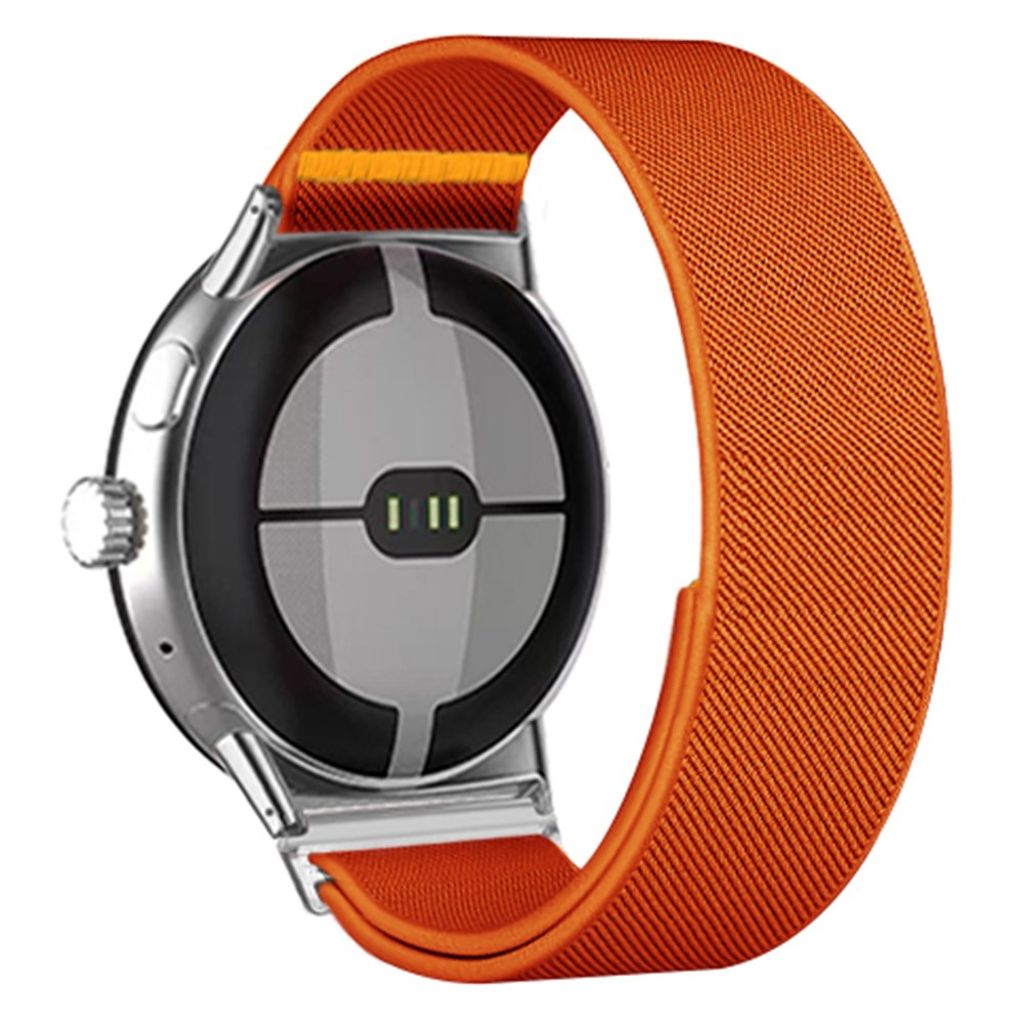 Google Pixel Watch 3 45 mm Kellonranneke, Nylon - oranssi