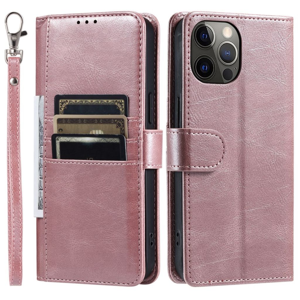 iPhone 12 Pro Max Etui med Kortplads - Rose guld