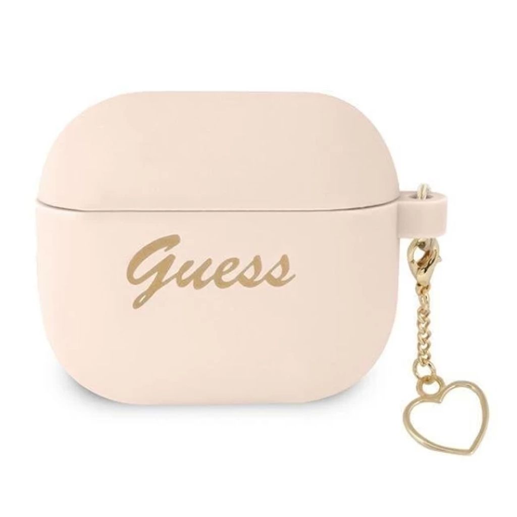 Guess Charm Heart Silikon Fodral till Airpods 3 - Rosa