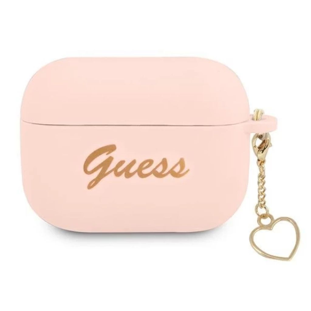 Guess Charm Heart Silikon Fodral till AirPods Pro - Rosa