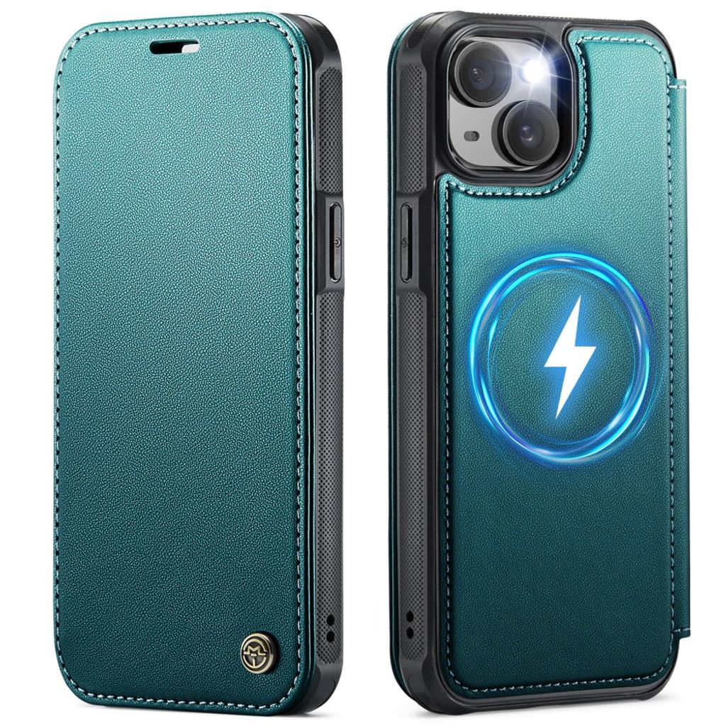 CASEME 053 iPhone 14 Flip Cover MagSafe RFID-blokerende - Turkis