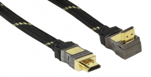 HDMI-Kabel 19-Pin 10m v1.4 (ha - ha) - Guldpläterad - Flätad Strumpa