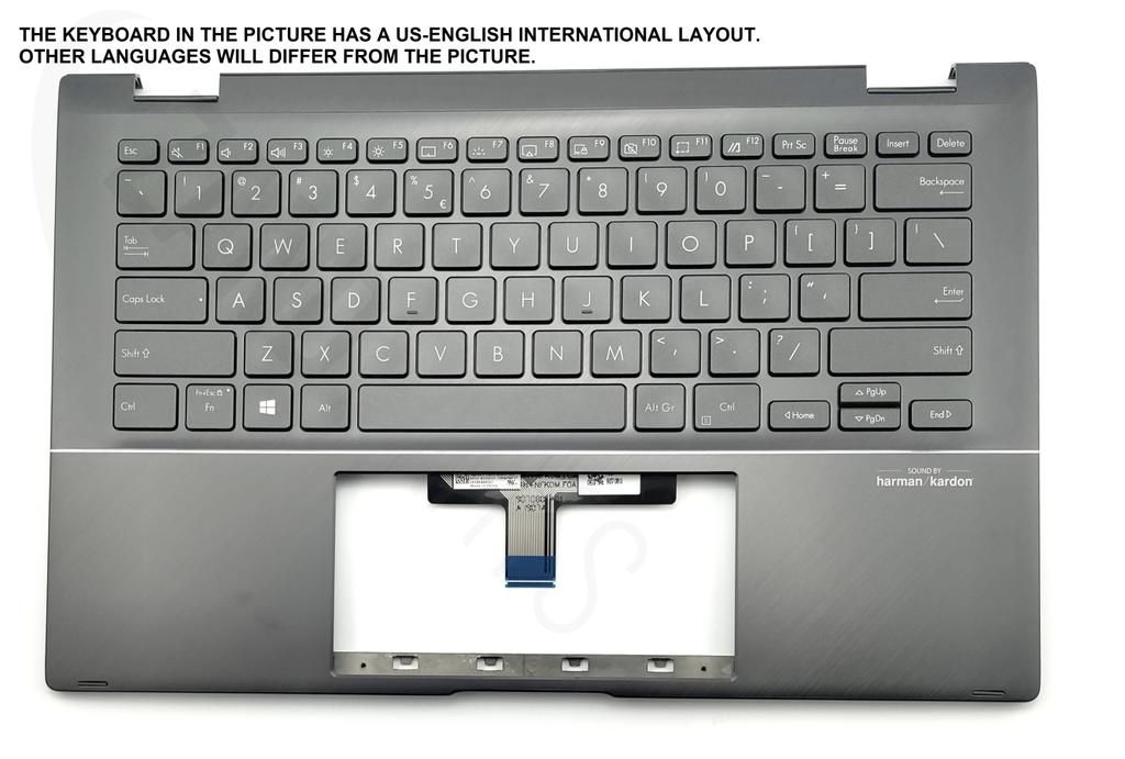 Asus UX463FL-2G Keyboard Module (US-English International, BL, Screen Pad)