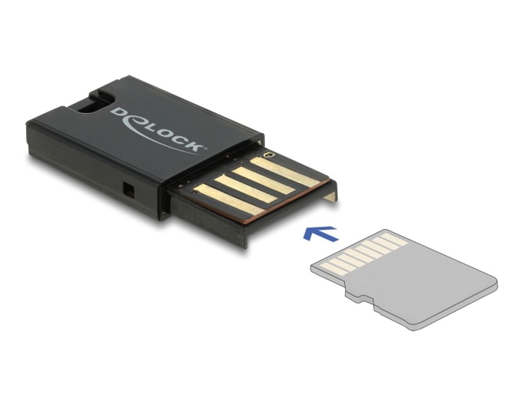 Delock USB-A kortlæser til Micro SD-hukommelseskort – sort