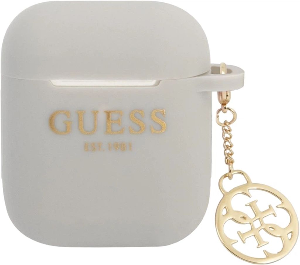Guess Charm 4G Silikon Fodral till AirPods 1/2 - Grå