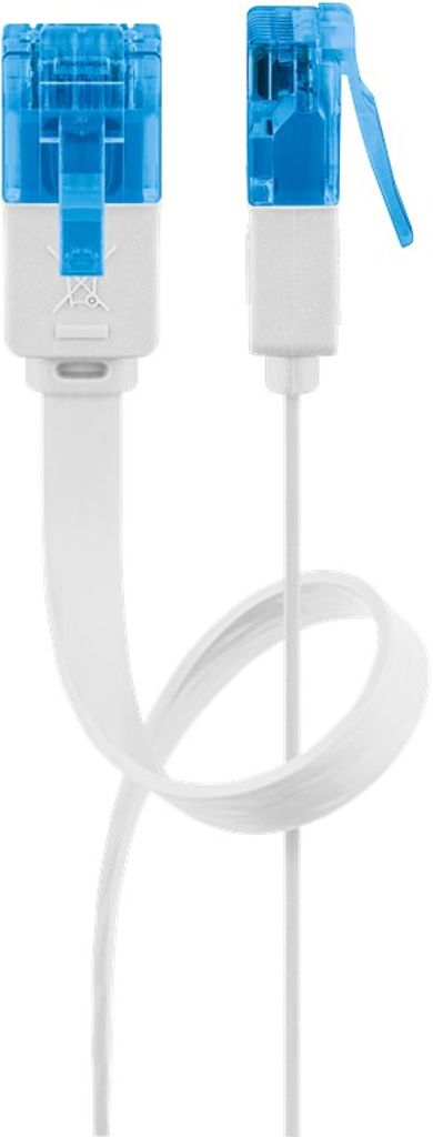 Goobay CAT 6A fladt patchkabel U/UTP, 20m - hvid