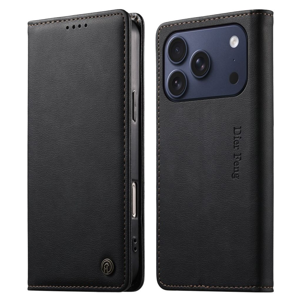 DIERFENG iPhone 18 Pro/17 Pro Lommeboketui RFID-blokkerende - Svart