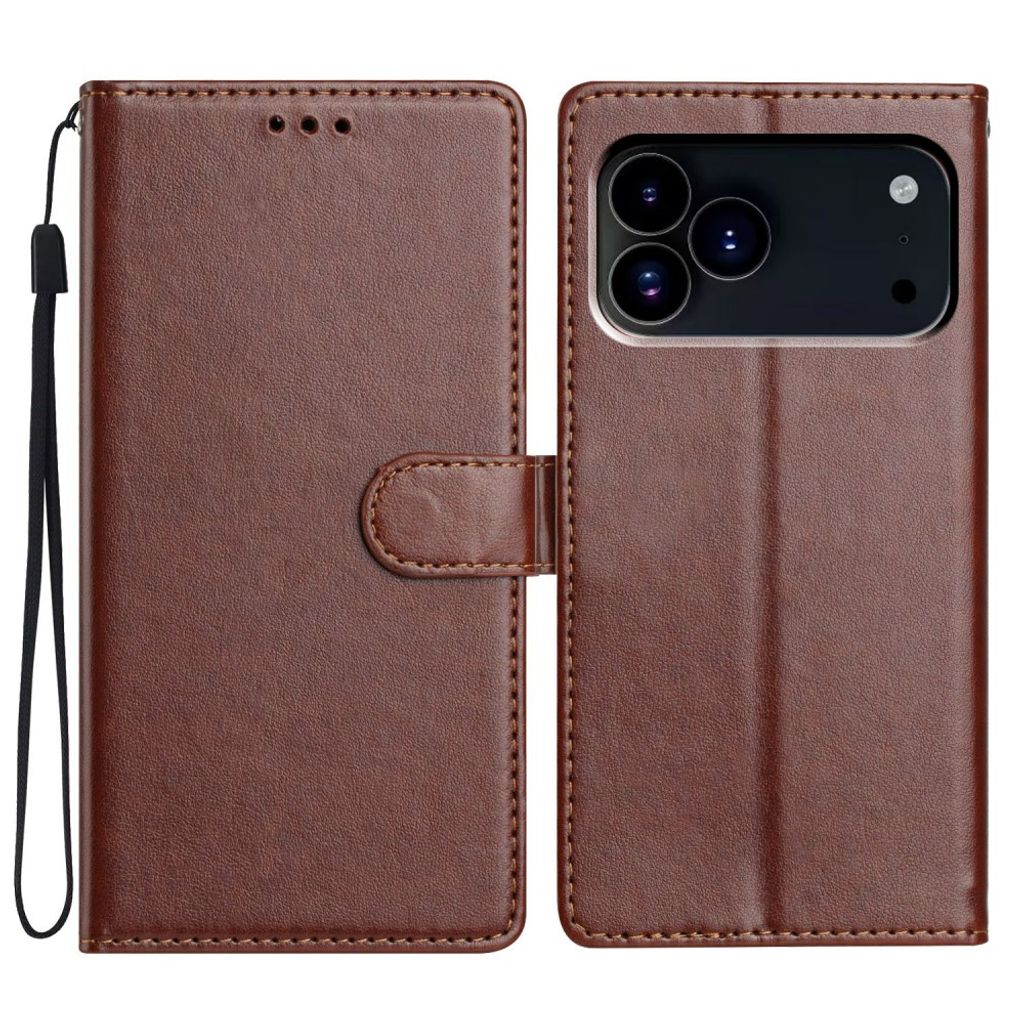 iPhone 18 Pro/17 Pro Plånboksfodral med Kortfack och Stöd – Brun
