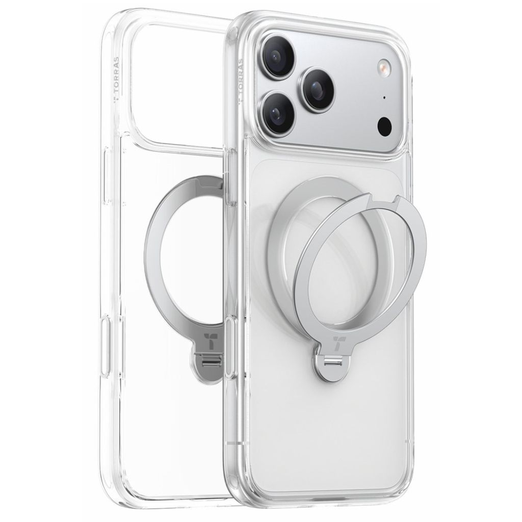 TORRAS iPhone 18 Pro Max/17 Pro Max Deksel med Roteringsring - Gjennomsiktig