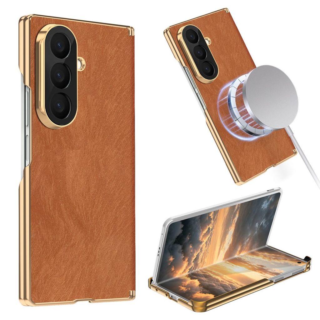 Samsung Galaxy Z Fold8 Ultra MagSafe Kuori PU-nahkaa - Ruskea