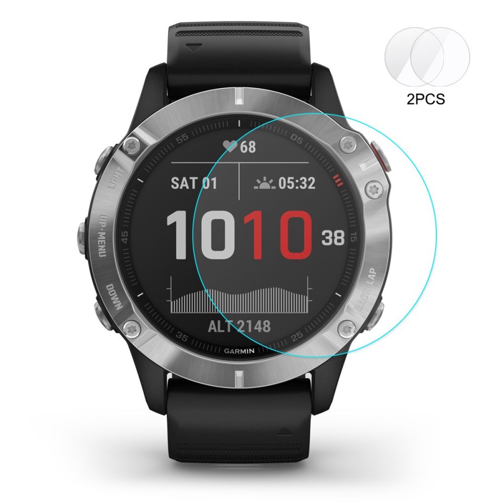 HAT PRINCE Garmin Fenix 6X/6X Pro Solar Screen protector, 2Pcs, 2.15D, 0.2mm, 9H