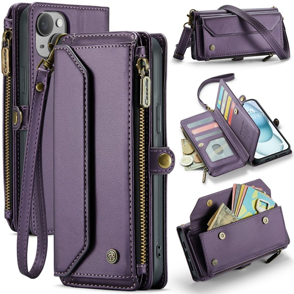 CASEME iPhone 15 Plus Etui med 10 Kortplads - Lilla