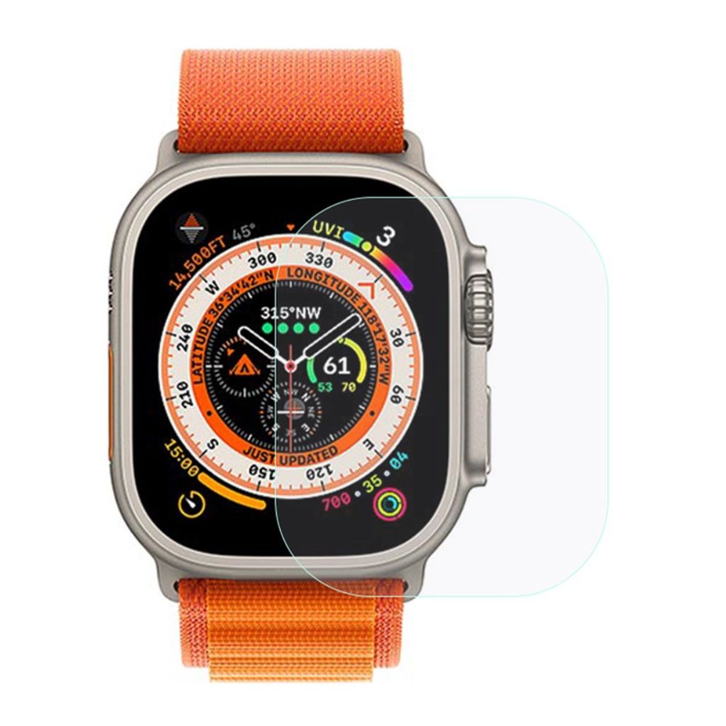 Apple Watch Ultra 3/Ultra 2/Ultra 49 mm skjermbeskytter i herdet glass – gjennomsiktig