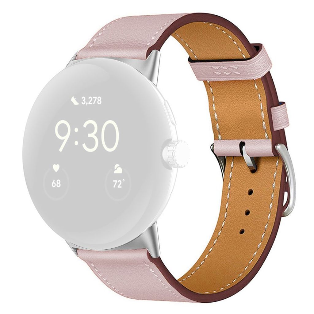 Google Pixel Watch 3 45 mm Kellonranneke nahkaa - Vaaleanpunainen