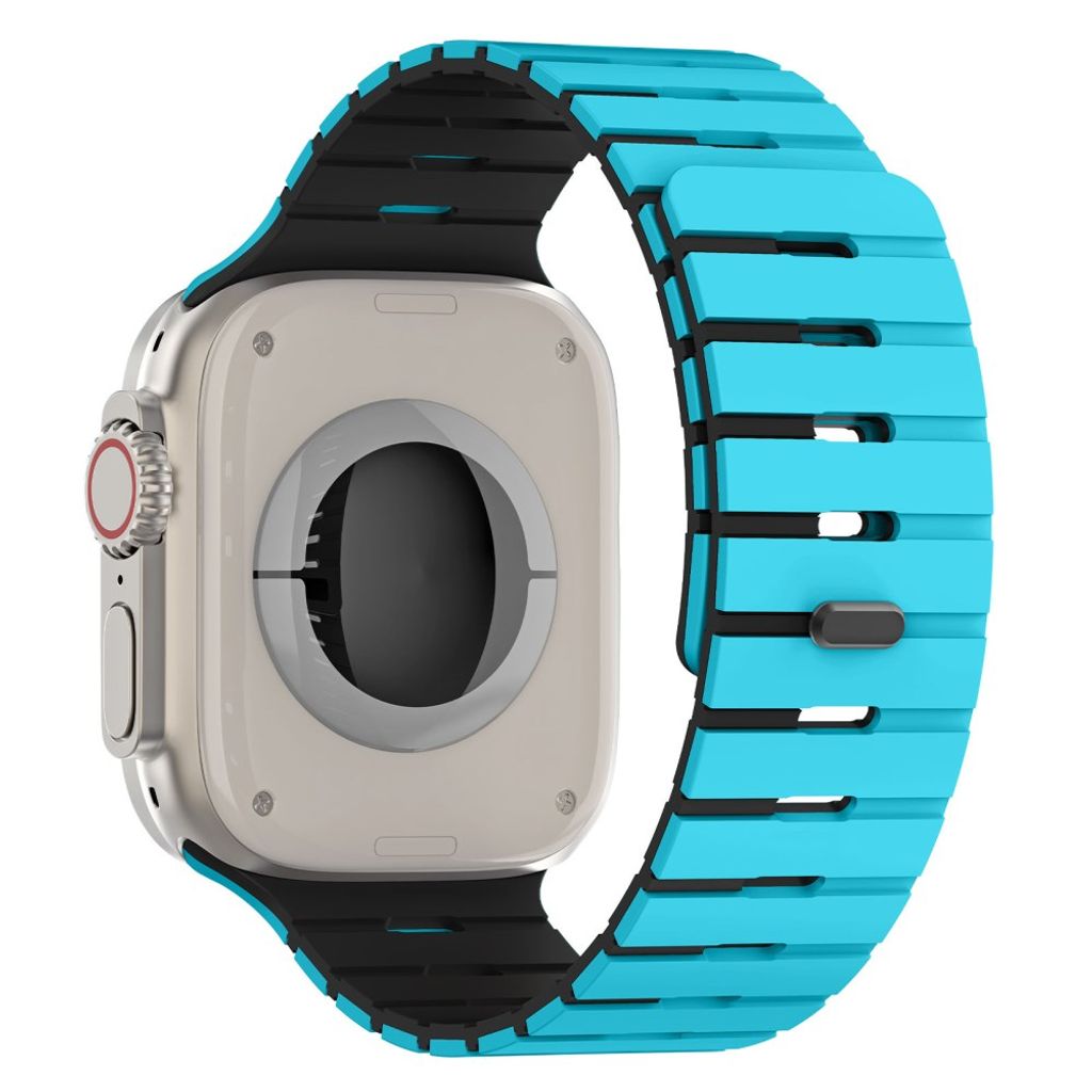 Apple Watch 49/46/44/42mm Tvåfärgat Klockarmband Silikon - Blå/Svart