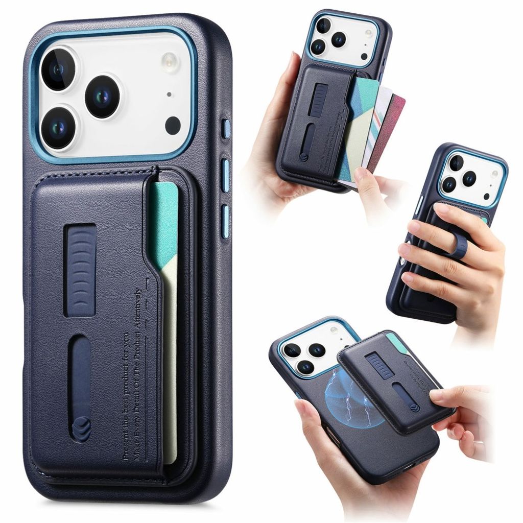 iPhone 18 Pro & iPhone 17 Pro Kuori MagSafe-yhteensopiva Irrotettava Korttipidike - Tummansininen