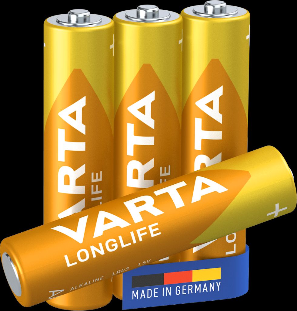 VARTA Longlife Alkaline AAA batteri LR3, 4-pakning