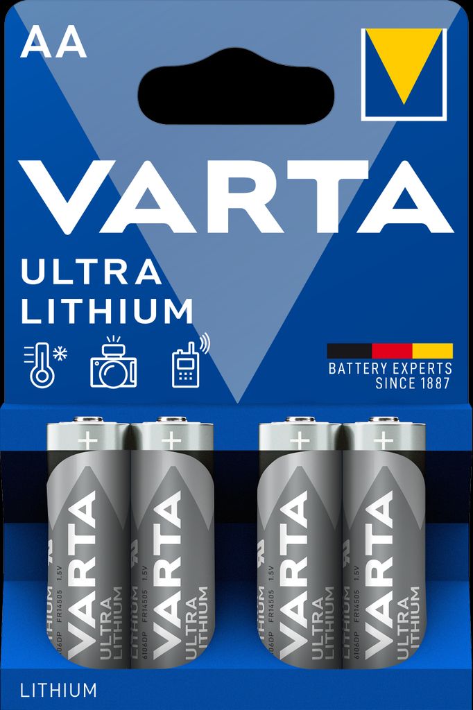 VARTA Ultra Lithium AA akku, 4 kpl