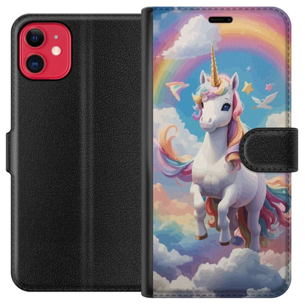 Apple iPhone 11 Musta Lompakkokotelo Stolt Enhörnig