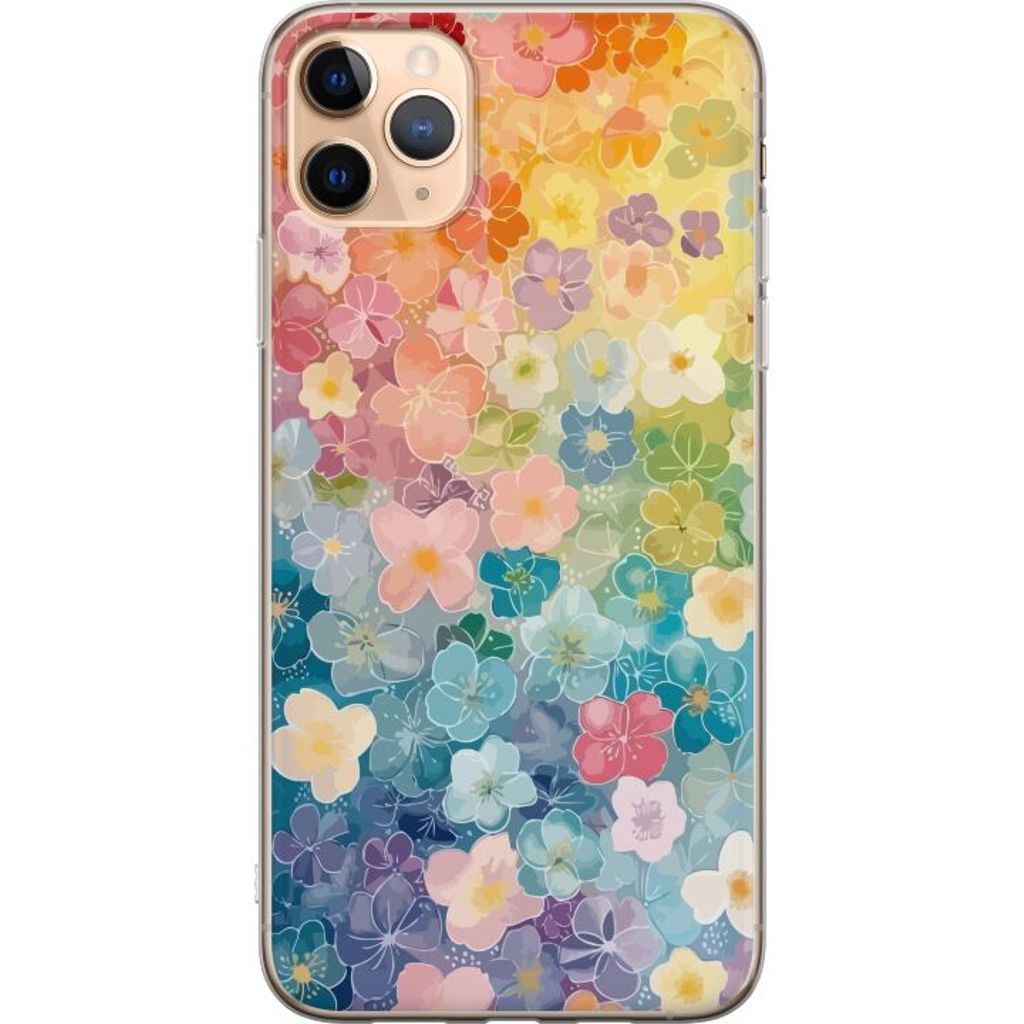 Apple iPhone 11 Pro Max Gennemsigtigt Telefoncover Miniatyrblommor
