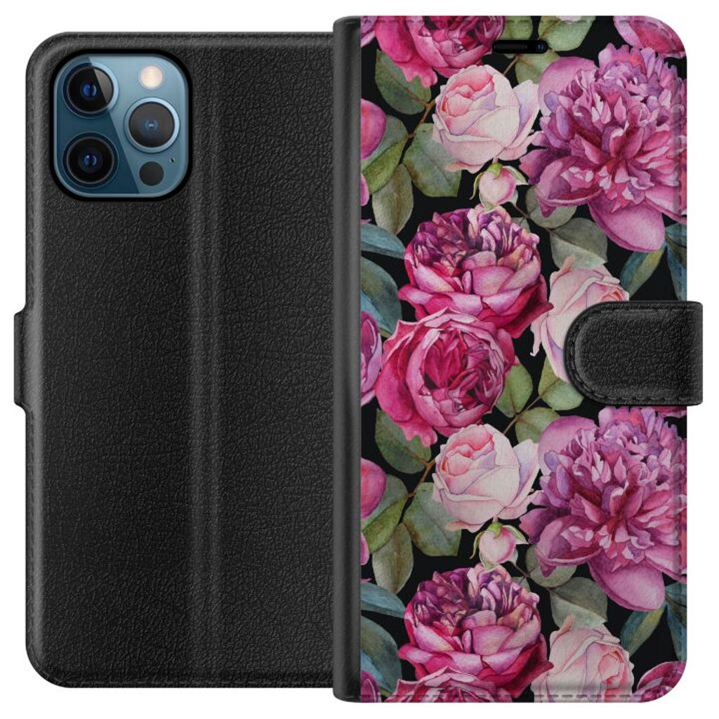 Apple iPhone 12 Pro Musta Lompakkokotelo Rosor