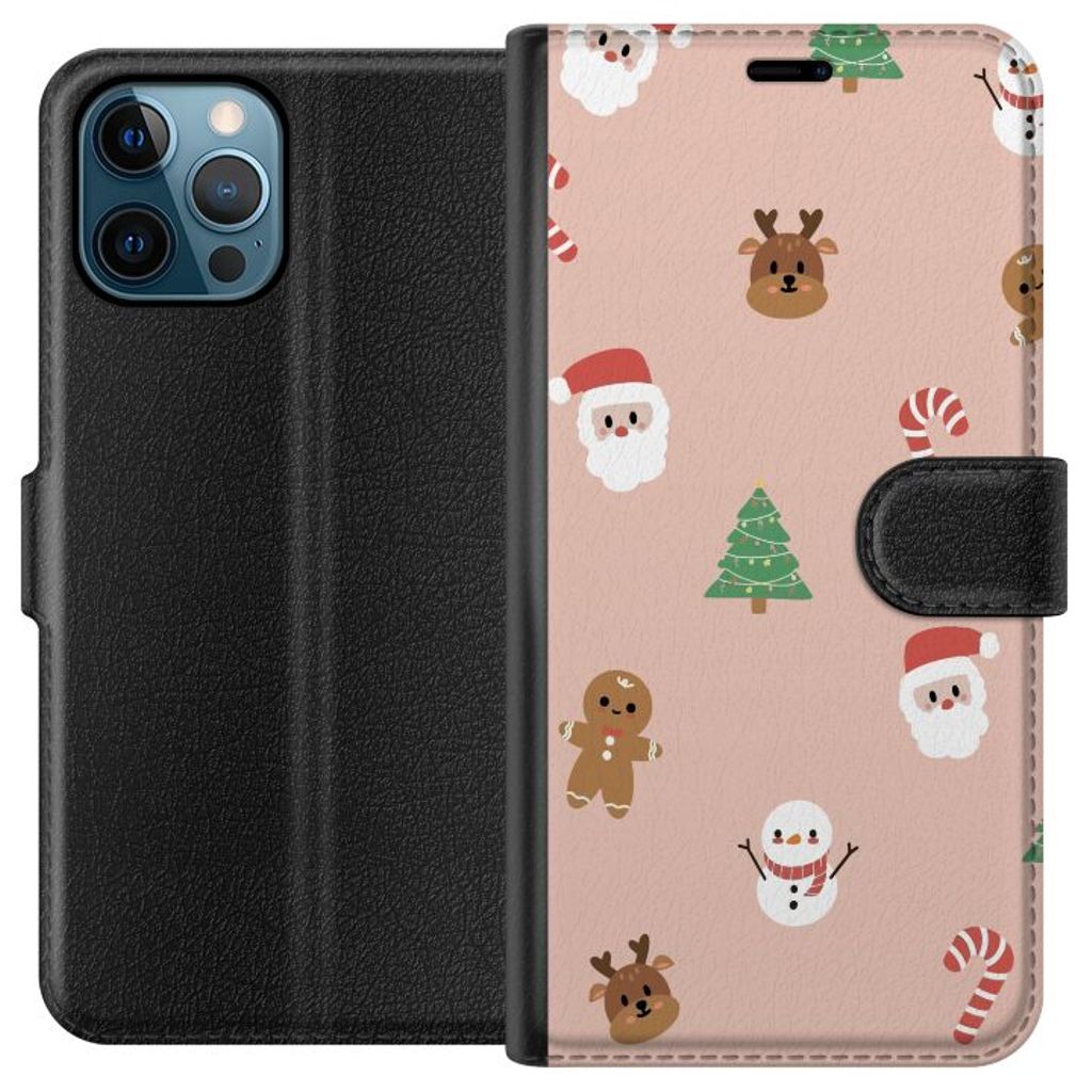 Apple iPhone 12 Pro Max Musta Lompakkokotelo Klassisk Julfest