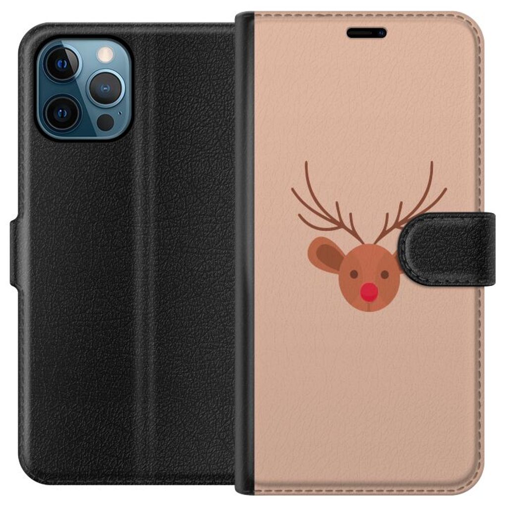 Apple iPhone 12 Pro Max Sort Lommebokdeksel Ren Julkänsla