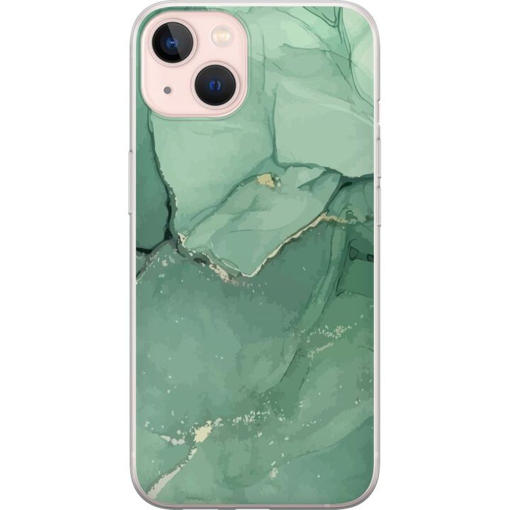 Apple iPhone 13 Gjennomsiktig Telefondeksel Grön Marmor