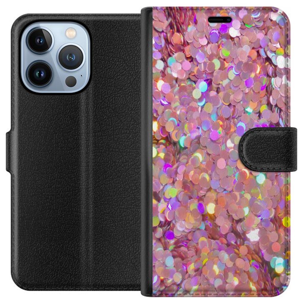 Apple iPhone 13 Pro Sort Tegnebogsetui Glitter