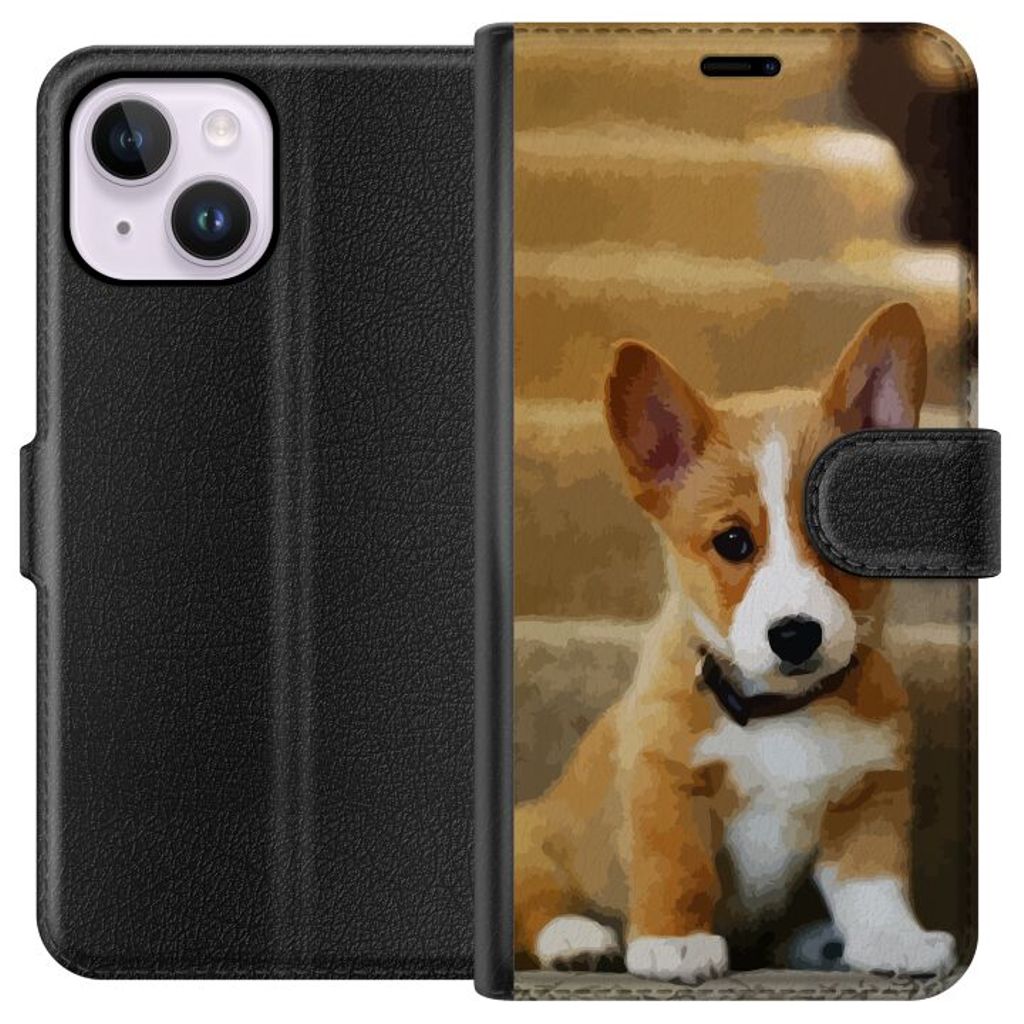 Apple iPhone 14 Plus Sort Lommebokdeksel Liten Hund