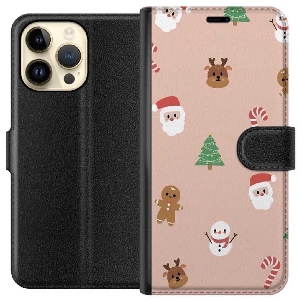 Apple iPhone 14 Pro Max Musta Lompakkokotelo Klassisk Julfest