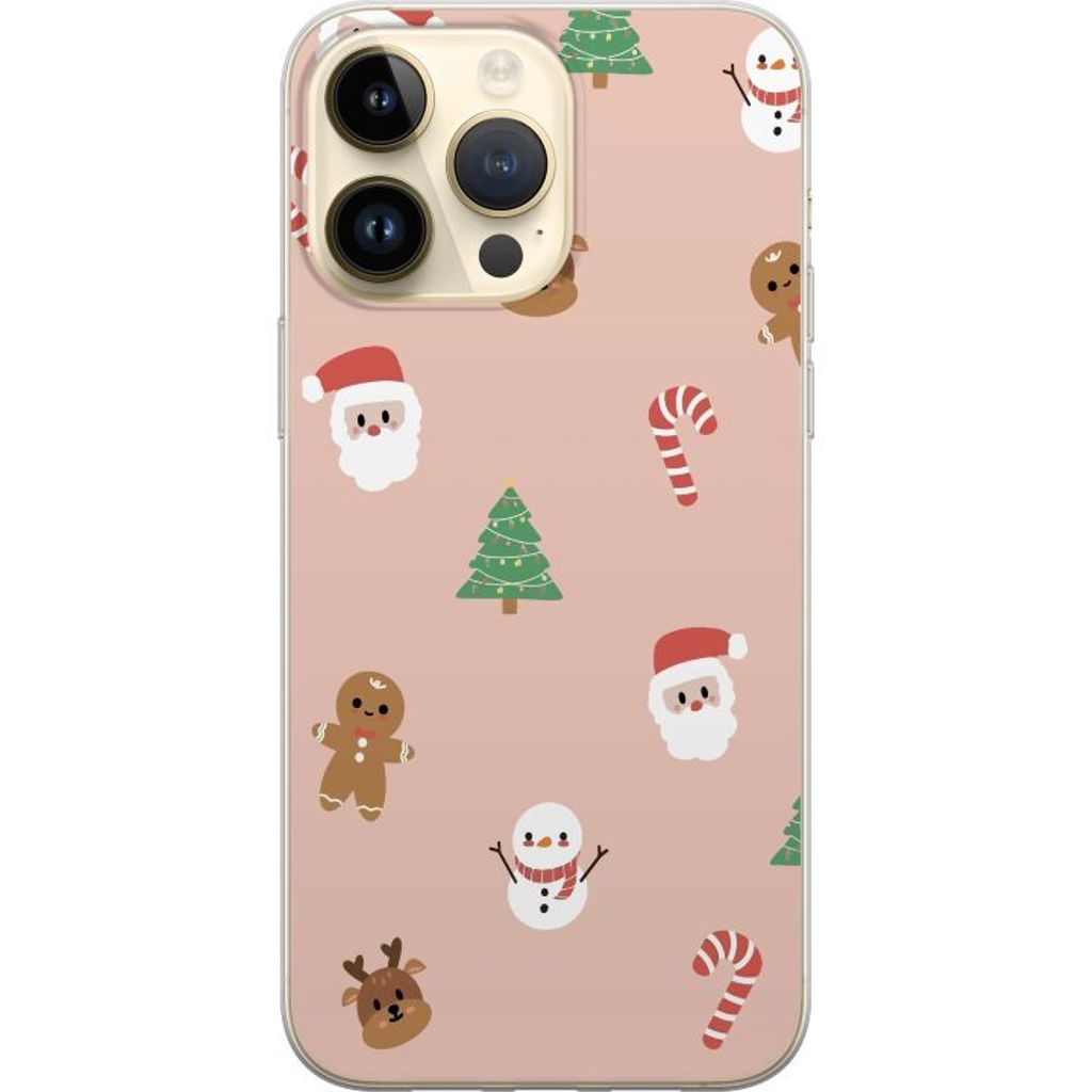 Apple iPhone 14 Pro Max Transparent Mobilskal Klassisk Julfest