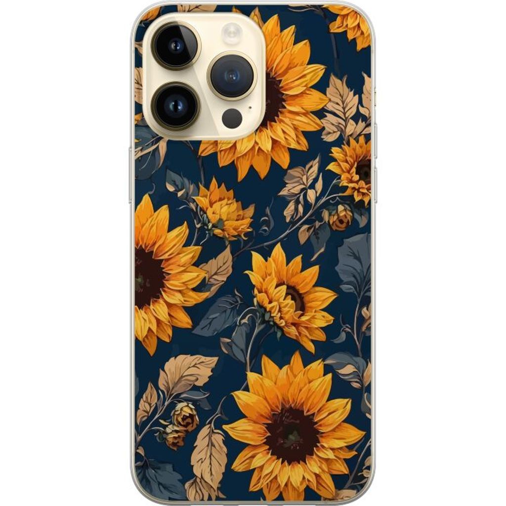 Apple iPhone 15 Pro Max Läpinäkyvä Puhelinkotelo Solrosor