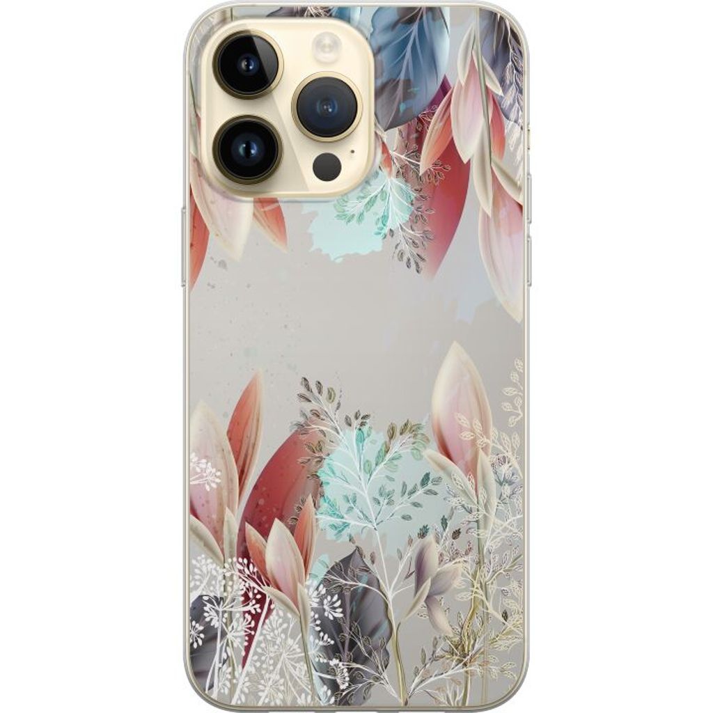 Apple iPhone 15 Pro Max Transparent Mobilskal Blommor