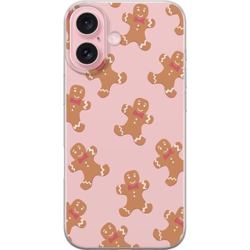 Apple iPhone 16 Transparent Mobilskal Pepparkaksgubbe