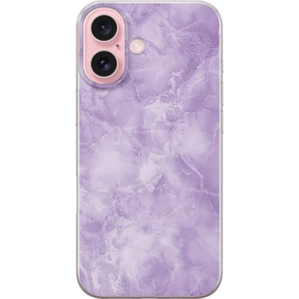 Apple iPhone 16 Transparent Mobilskal Lila marmor